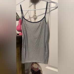 Aeropostale Black and White Patterned Tank Top